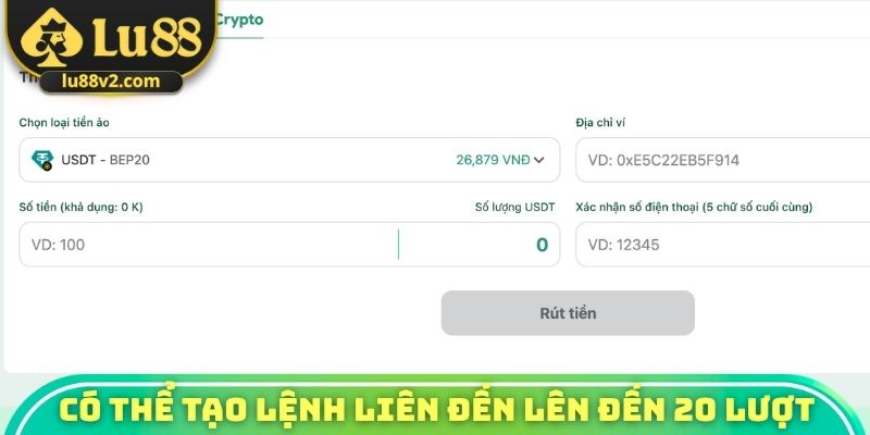 Có thể tạo lệnh liên đến lên đến 20 lượt